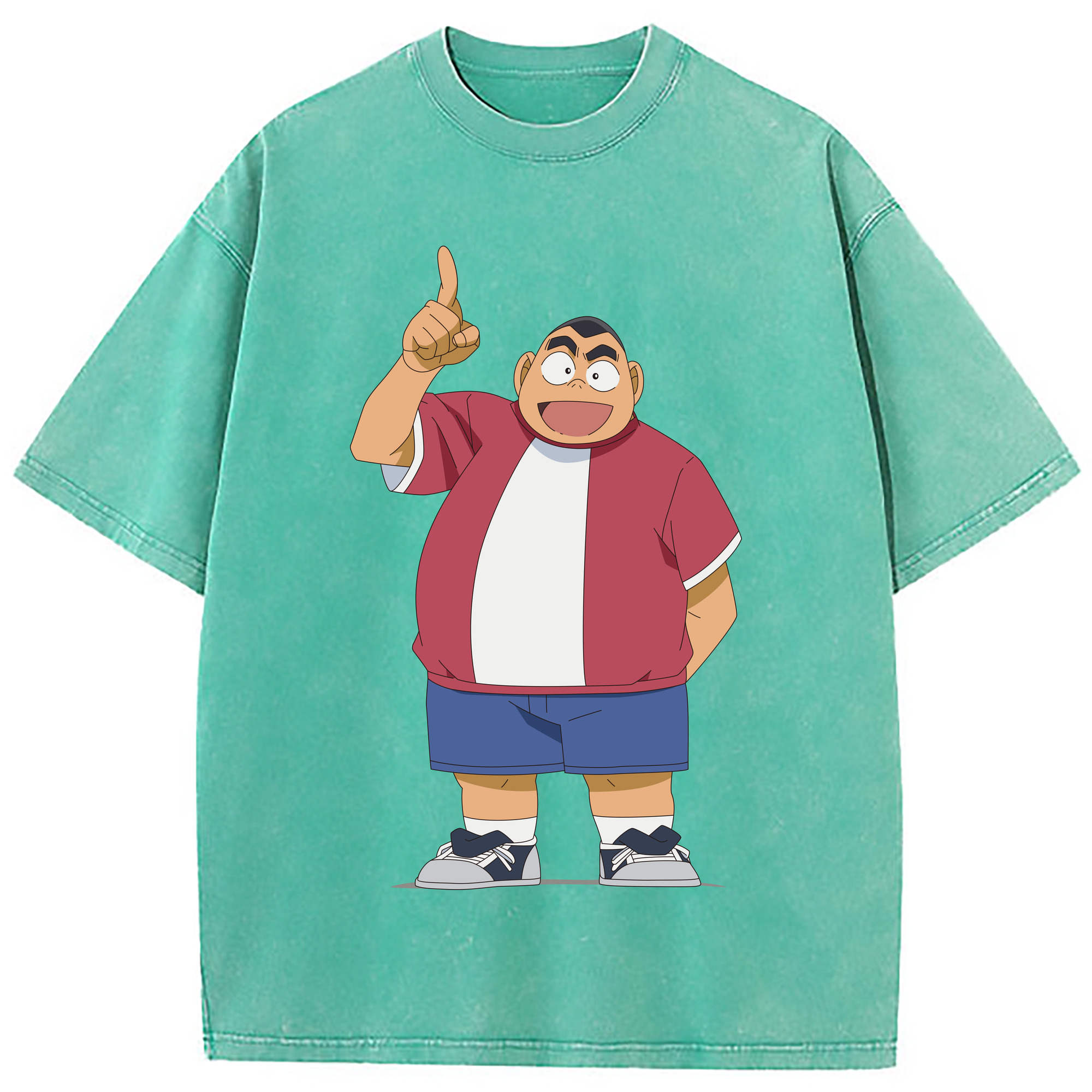 （画像用） 名探偵コナン 小嶋 元太 こじま げんた Detective Conan Kojima Genta 綿100% ヴィンテージ風 半袖Tシャツ（フロントプリント）